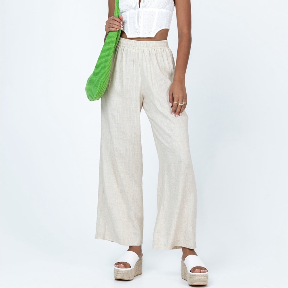 *BRAND NEW WITH TAGS* Princess Polly Louis Linen Blend Pants Beige Size 0